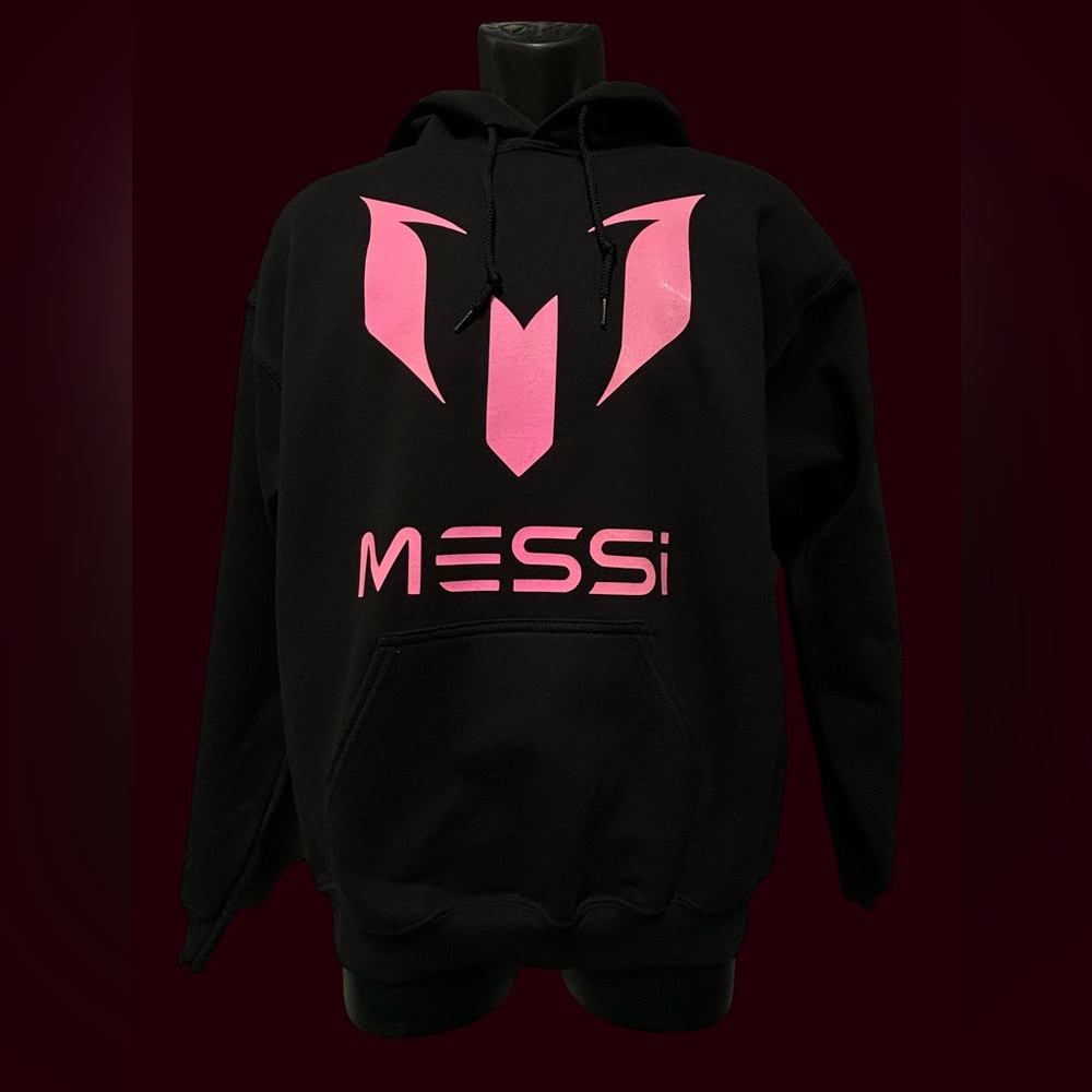 MESSI , PINK AND BLACK HOODIE , SIZE MEDIUM 
(  OFFERS IN ALL SIZES )